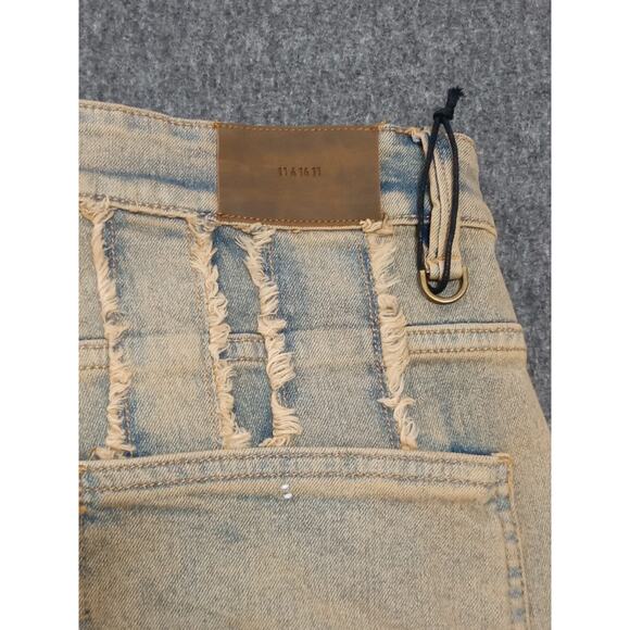 KDNK Men's Jeans Straight Leg Beige Blue Distressed Size 38 NWOT - Picture 10 of 13